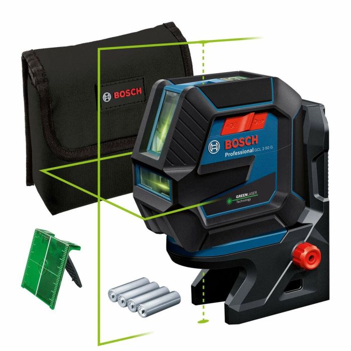 Bosch GCL 2-50 G + RM 10 Láser combinado de líneas y puntos de plomada verdes, alta visibilidad, protección IP64, 15 m de alcance para líneas 7 Bosch GCL 2-50 G + RM 10 Láser combinado de líneas y puntos de plomada verdes, alta visibilidad, protección IP64, 15 m de alcance para líneas 7