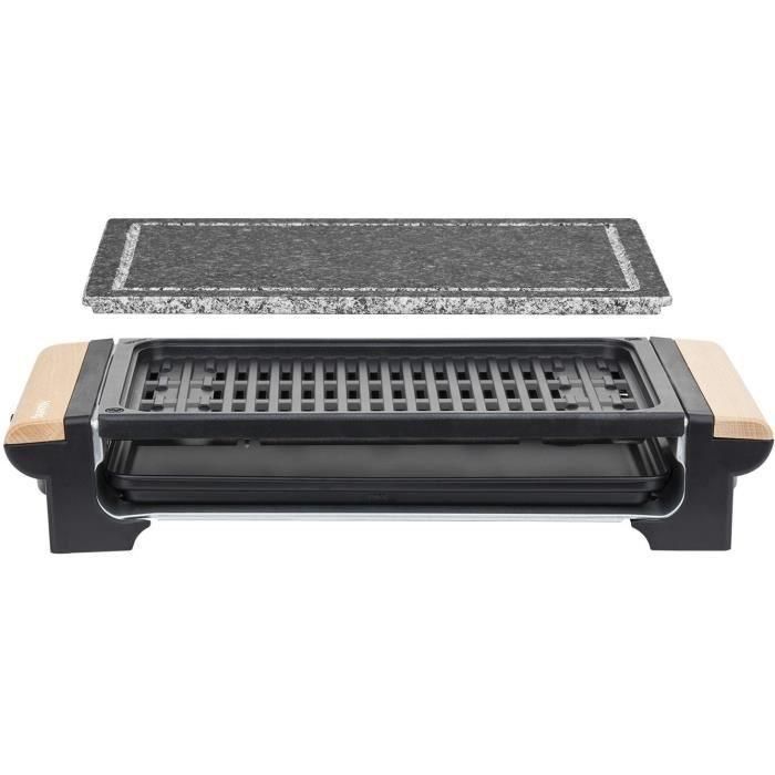 H.KoeNIG - RP320 - Parrilla 2 en 1 - Función para hornear y parrilla - 37 x 23 cm - Mangos de madera - 1300 W H.KoeNIG - RP320 - Parrilla 2 en 1 - Función para hornear y parrilla - 37 x 23 cm - Mangos de madera - 1300 W