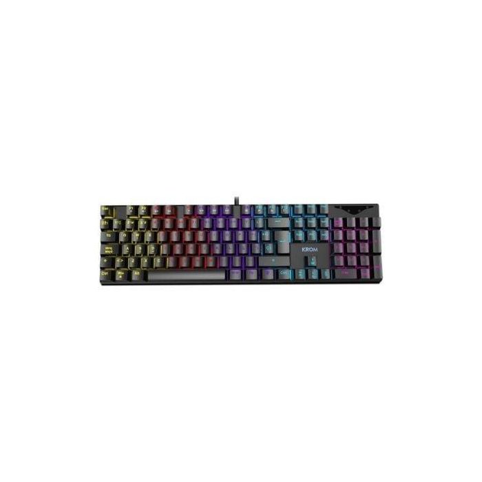 KROM Kasic Teclado Mecánico Gaming USB Alámbrico QWERTY Inglés, Retroiluminación LED RGB, Negro, Formato Completo 105 Teclas 0 KROM Kasic Teclado Mecánico Gaming USB Alámbrico QWERTY Inglés, Retroiluminación LED RGB, Negro, Formato Completo 105 Teclas 0
