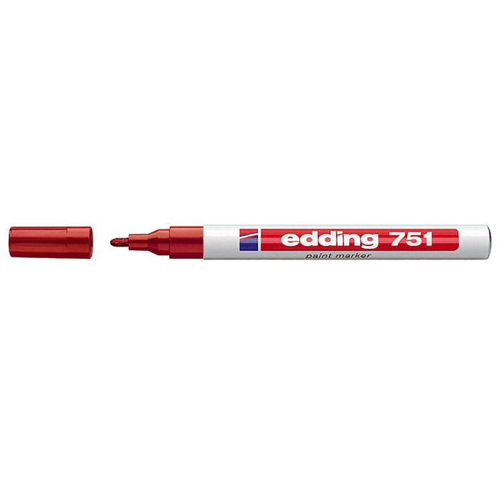 Edding 751 Marcador Permanente Tinta Opaca Brillante Rojo (Set de 10) (Set de 10) 1