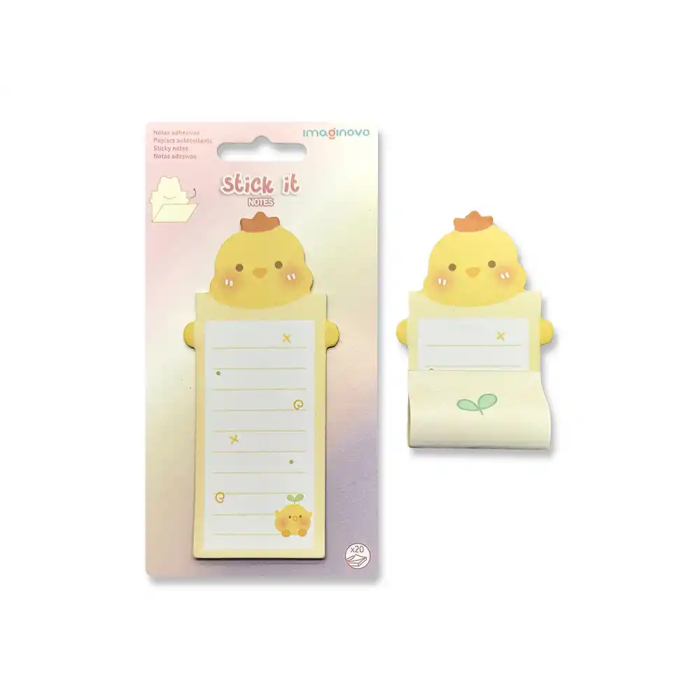 Imaginovo Bloc Notas Adhesivas Pollito 20 Hojas 85x164 mm 4