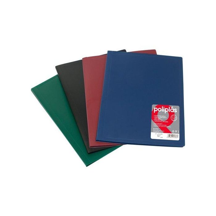 Grafoplás Carpeta de Polipropileno Opaco con 20 Fundas Soldadas A4 Negro