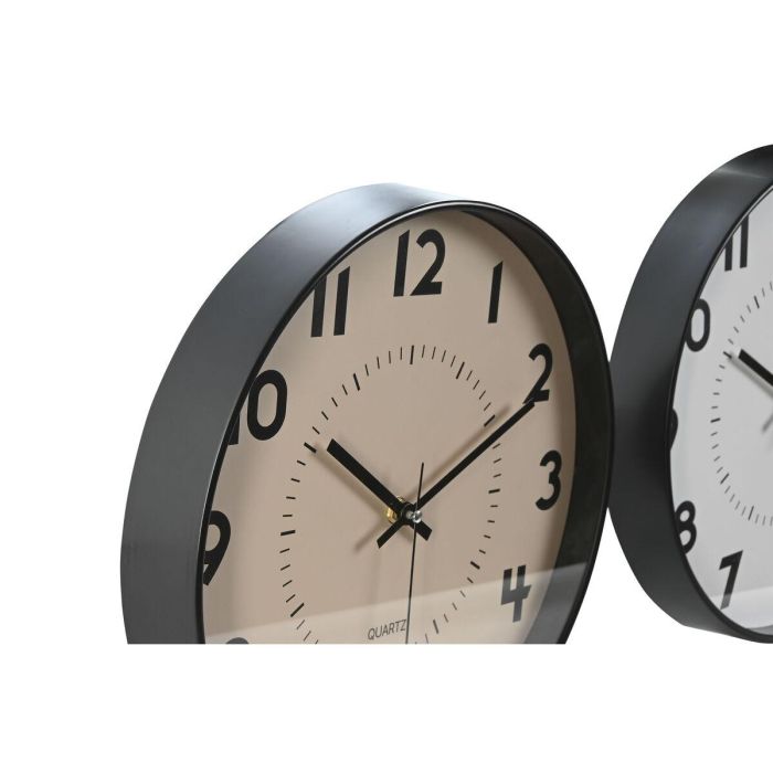 Reloj Pared Basicos DKD Home Decor Beige Blanco 4 x 30 x 30 cm (2 Unidades) 3 Reloj Pared Basicos DKD Home Decor Beige Blanco 4 x 30 x 30 cm (2 Unidades) 3