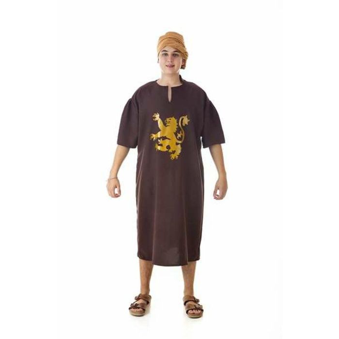 Creaciones Llopis M-C Disfraz Túnica Medieval Marrón de León para Adulto, Talla L