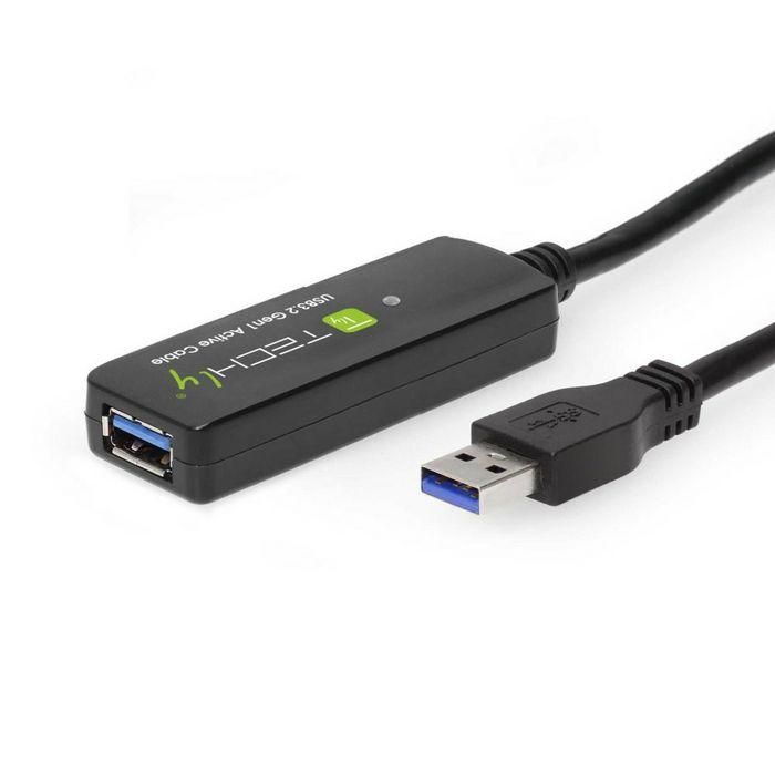Techly Cable Extensor USB 3.2 SuperSpeed+ 10m Negro Señal Extender, Transfiere Datos hasta 5 Gbps 4