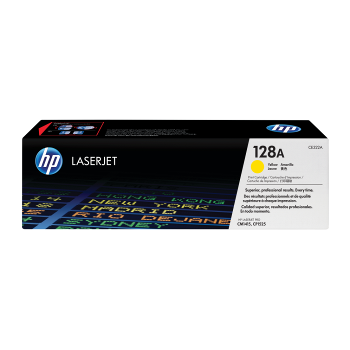 HP 128A CE322A Cartucho de Tóner Original Amarillo LaserJet, 1300 Páginas (Rendimiento Estándar), 1 Unidad