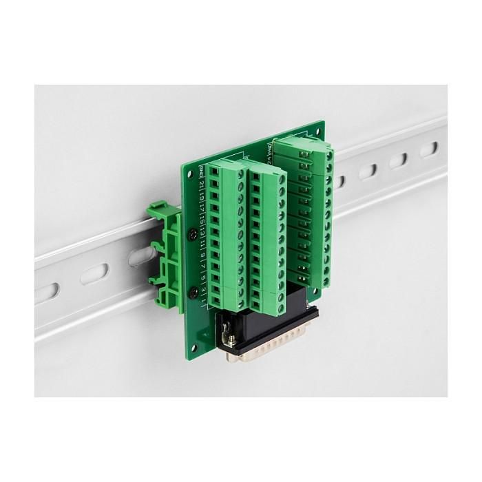 DeLOCK Conector D-Sub HD 44 Pines Macho a Bloque de Terminales para Carril DIN, 84 x 86 x 30 mm, Verde, -40 a 100°C, 24-12 AWG 3 DeLOCK Conector D-Sub HD 44 Pines Macho a Bloque de Terminales para Carril DIN, 84 x 86 x 30 mm, Verde, -40 a 100°C, 24-12 AWG 3
