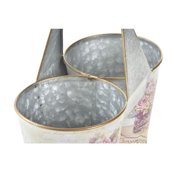 DKD Home Decor Macetero Metálico Estilo Shabby Rosa Colección Love, 23 cm Alto x 24 cm Ancho x 12 cm Largo 2