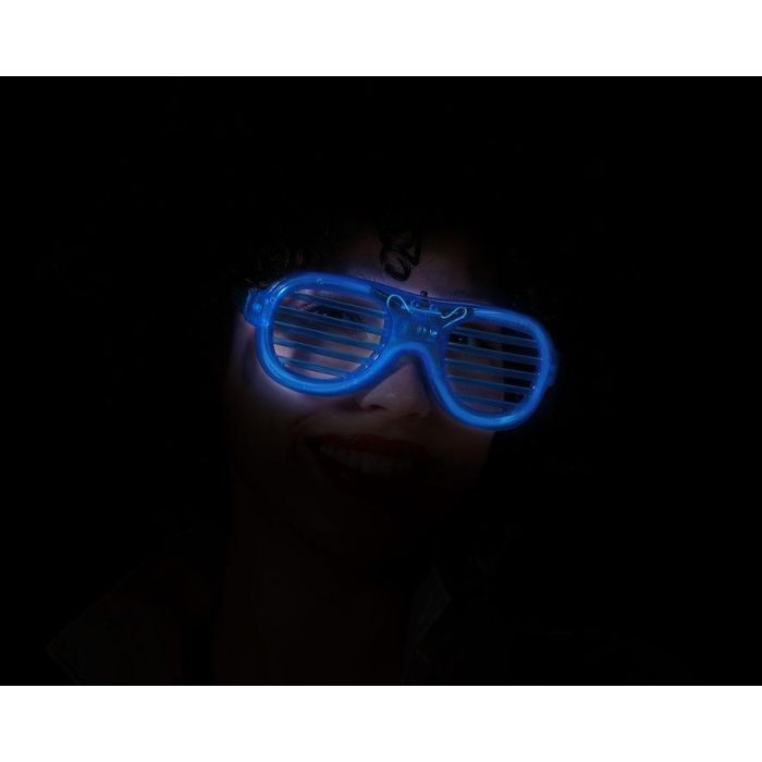 Gafas Rejilla Carnaval Luz Azul Adulto 1