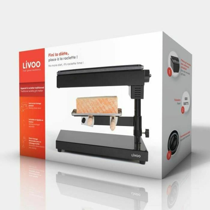 LIVOO DOC159 Aparato de raclette tradicional - Negro 1 LIVOO DOC159 Aparato de raclette tradicional - Negro 1