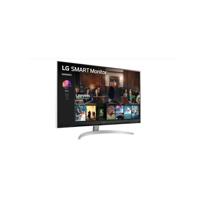 Smart Monitor LG 32SQ700S-W 31.5"/ 4K/ Smart TV/ Multimedia/ Regulable en altura/ Plata y Blanco 1