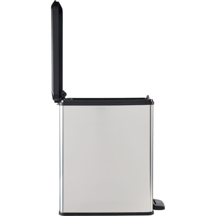 Papelera Slim - SLIM BIN - CURVER - 25L - Diseño compacto - 41 x 27 x 55 cm - Gris metalizado 2 Papelera Slim - SLIM BIN - CURVER - 25L - Diseño compacto - 41 x 27 x 55 cm - Gris metalizado 2