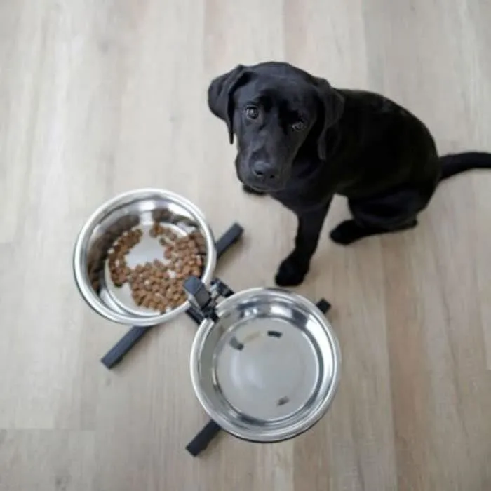 Kerbl Barra de comida con tazón para perros - 2x2800ml con cuencos de acero inoxidable y base de PVC 1 Kerbl Barra de comida con tazón para perros - 2x2800ml con cuencos de acero inoxidable y base de PVC 1