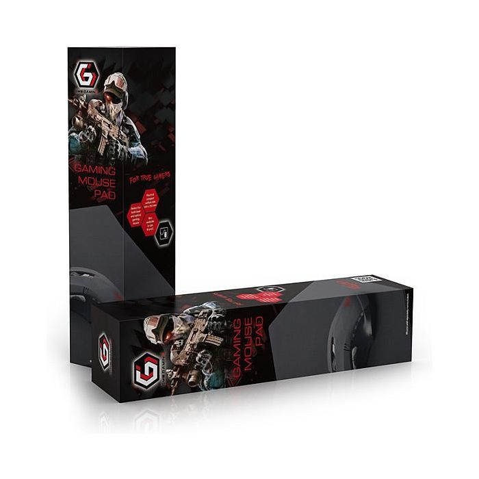 GEMBIRD MP-GAME-S Alfombrilla para Ratón Gaming Negro, Superficie de Tela de Alta Resistencia, Base Antideslizante, Óptima para Ratones Ópticos y Láser