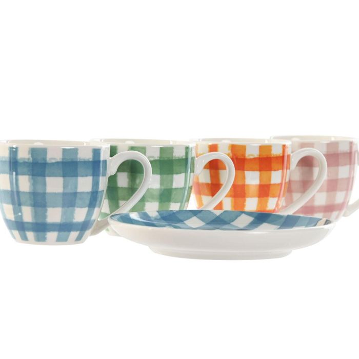 Cafe Shabby DKD Home Decor Azul Rosa 6.2 x 5.5 x 8.5 cm Set de 6 2