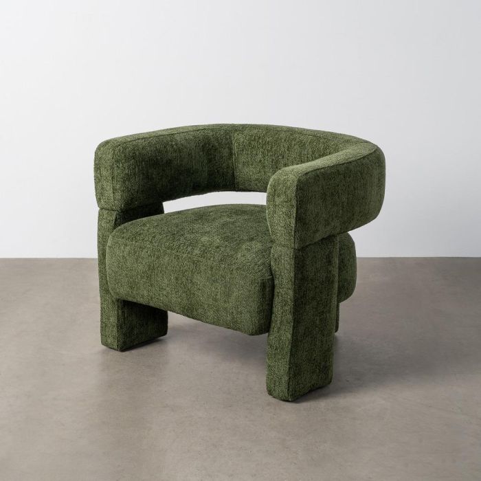 Sillón Verde Tejido Salón 81 X 72 X 69 cm