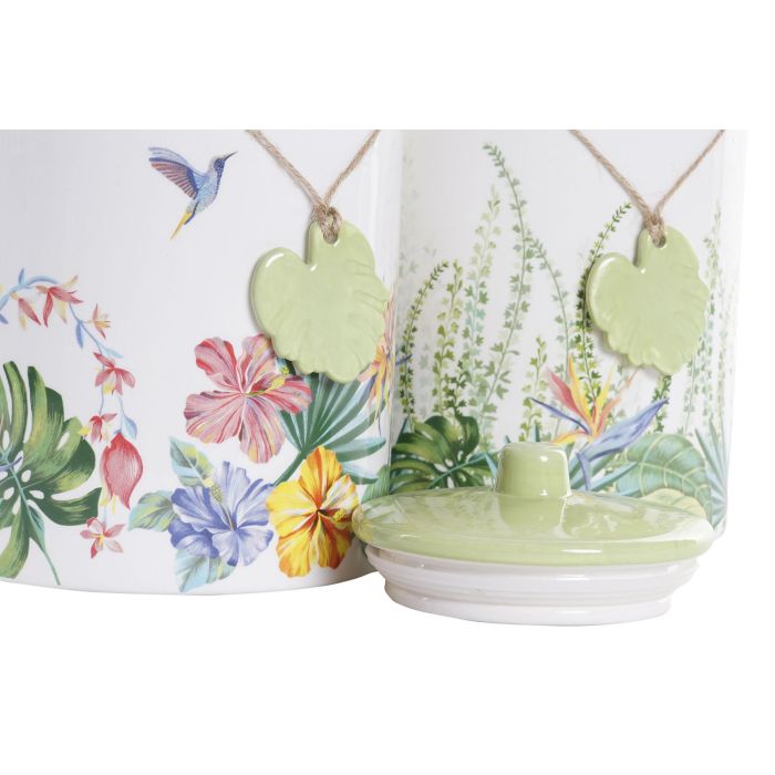 Bote Tropical DKD Home Decor Multicolor 12 x 16 x 12 cm (2 Unidades) 1 Bote Tropical DKD Home Decor Multicolor 12 x 16 x 12 cm (2 Unidades) 1