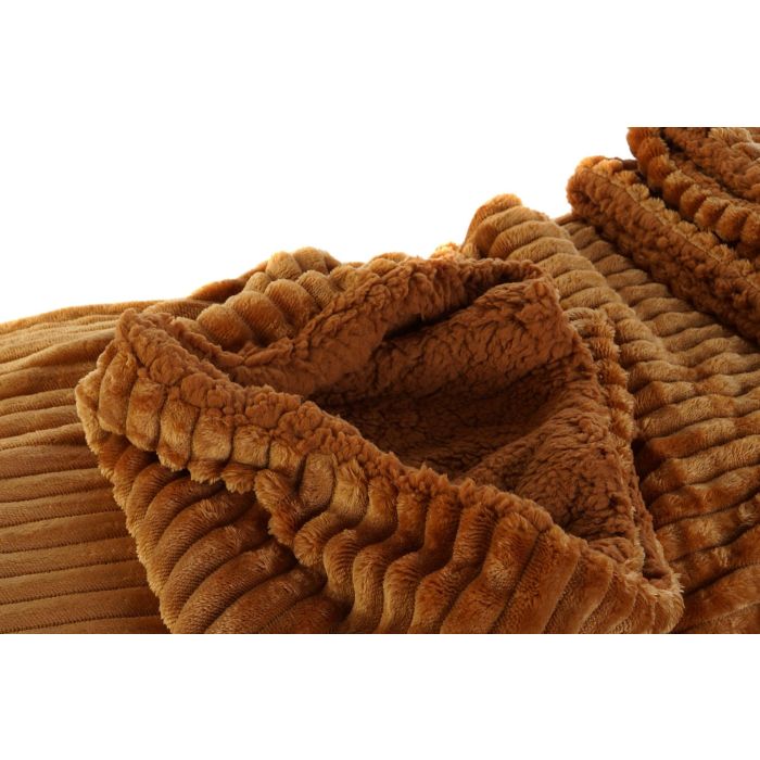 DKD Home Decor Manta Terracota Borreguito Poliester 200 x 2 x 150 cm 4