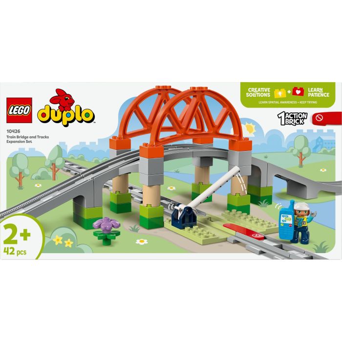 Lego DUPLO 10426 Set de Expansión My Town: Vías de Tren y Puente para Aprendizaje Temprano 10
