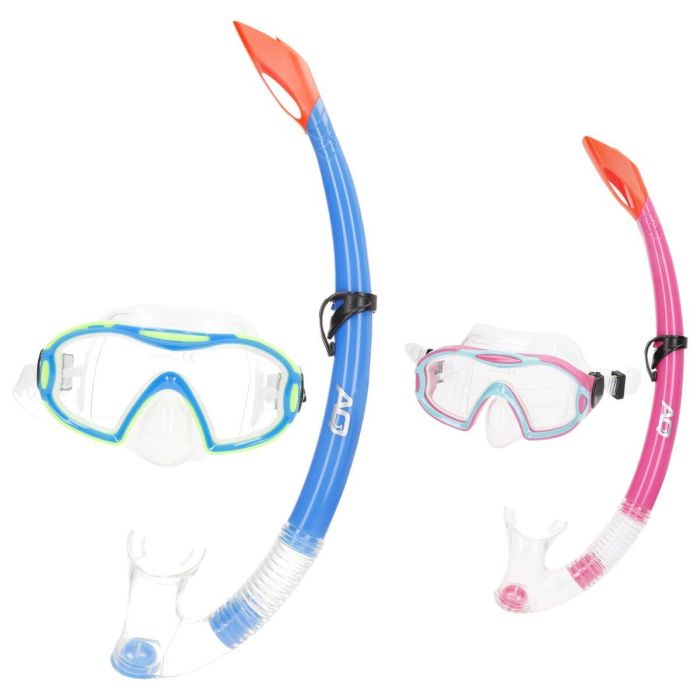 Gafas de Buceo con Tubo AquaSport Azul Rosa (6 Unidades) 1 Gafas de Buceo con Tubo AquaSport Azul Rosa (6 Unidades) 1