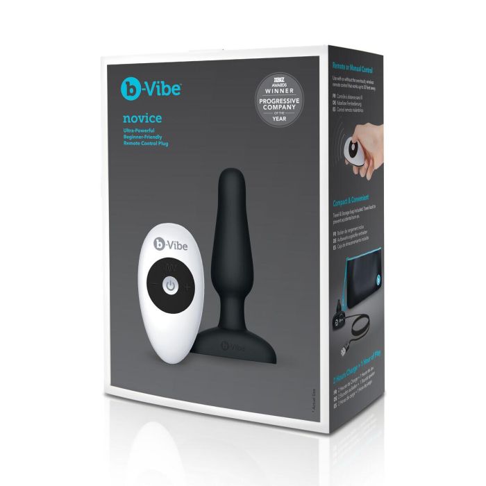 Plug anal con control remoto B-Vibe NOVICE Negro 1