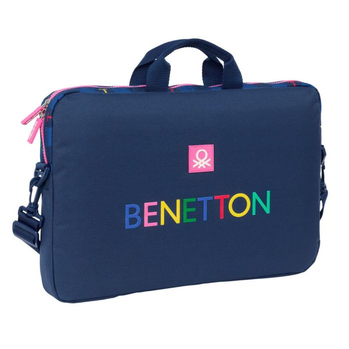 Maletín para Portátil Benetton Damero Azul marino 40 x 27 x 4 cm