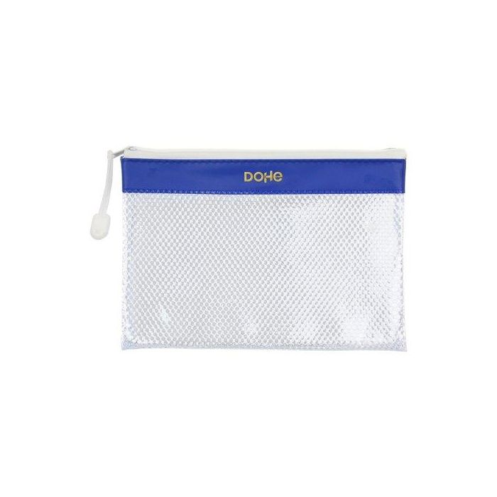 Dosier Sobre Dohe Cremallera A5 Pvc Blanco/Azul (Set de 12)
