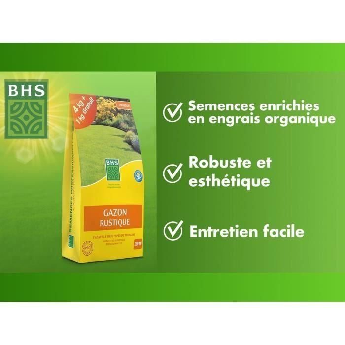 Césped - BHS - Césped rústico - 5 kg - Jardines tradicionales - Todo tipo de suelo - Denso y estético - Instalación rápida y duradera 2 Césped - BHS - Césped rústico - 5 kg - Jardines tradicionales - Todo tipo de suelo - Denso y estético - Instalación rápida y duradera 2