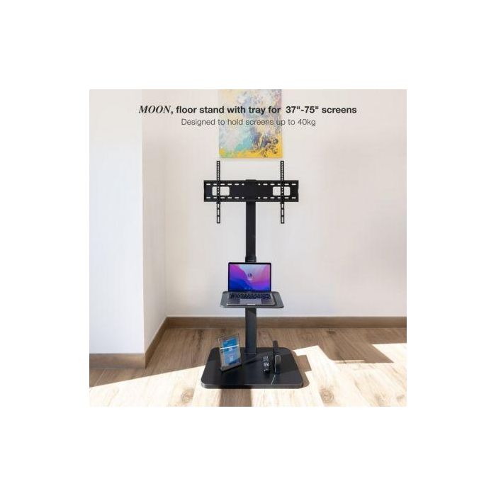Soporte de Suelo Inclinable/ Ajustable TooQ MOON FS2287M-B para TV de 37-75"/ hasta 40kg 4 Soporte de Suelo Inclinable/ Ajustable TooQ MOON FS2287M-B para TV de 37-75"/ hasta 40kg 4