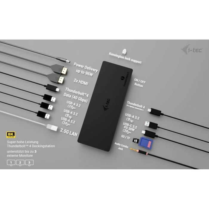 Hub USB i-Tec TB4TRIPLEDOCKPD 6