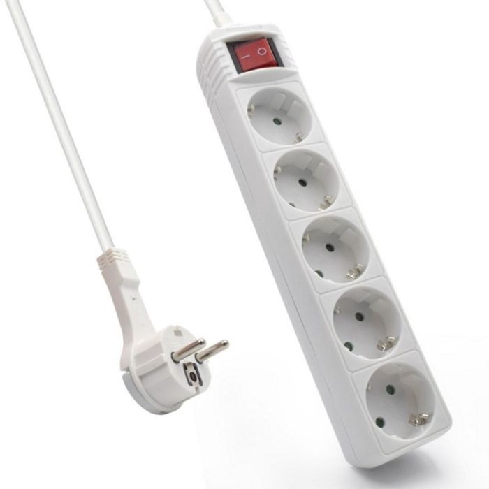 Ewent EW3955 Base Múltiple Regleta con 5 Tomas de Corriente AC, Interruptor On/Off, Cable 1.5m, Tipo F (Schuko), Interior, Blanco 0 Ewent EW3955 Base Múltiple Regleta con 5 Tomas de Corriente AC, Interruptor On/Off, Cable 1.5m, Tipo F (Schuko), Interior, Blanco 0