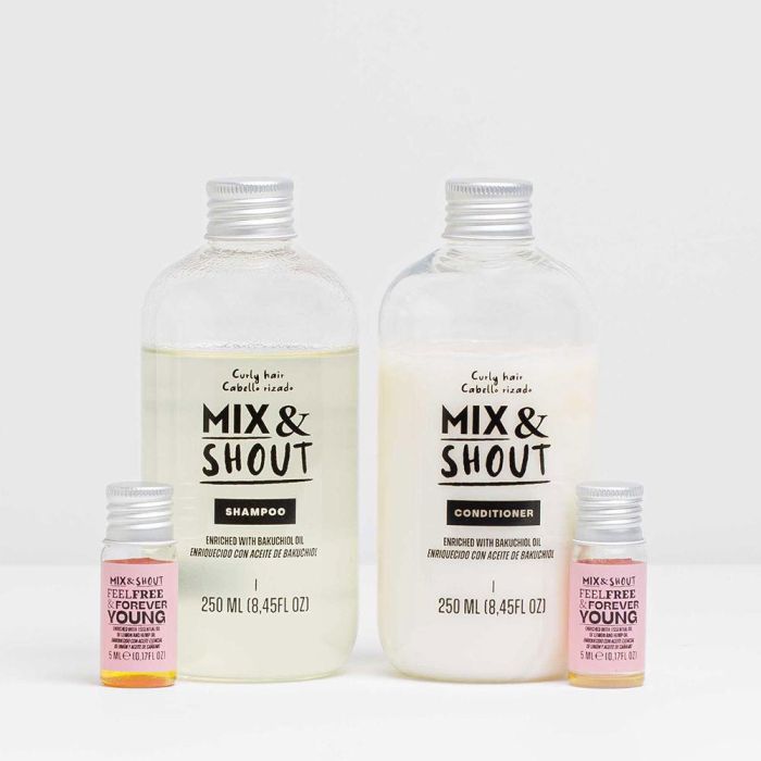 Mix & Shout Rutina Rizado Fortalecedor Lote 4 pz Champú y Acondicionador Vegano con Retinol y Bakuchiol 2 Mix & Shout Rutina Rizado Fortalecedor Lote 4 pz Champú y Acondicionador Vegano con Retinol y Bakuchiol 2
