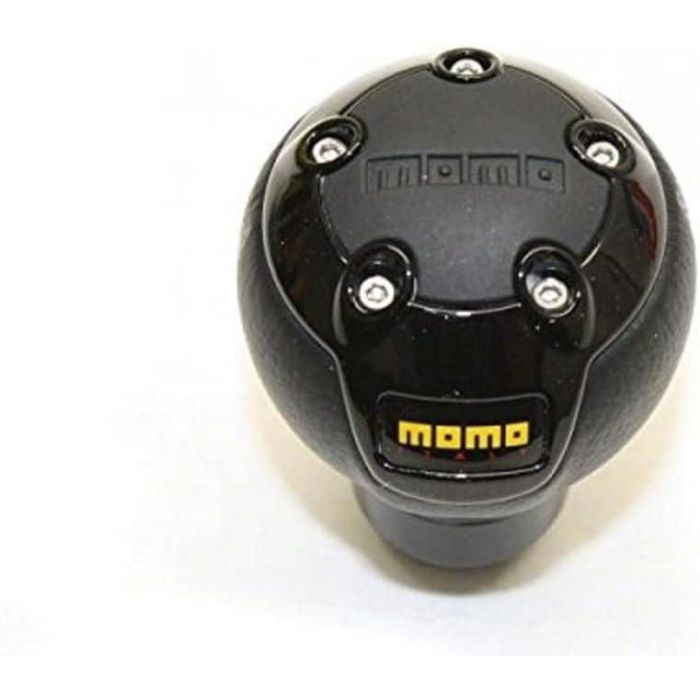 Momo MOMPONERO000BLKL Pomo de Cuero y Aluminio para una Sensación de Conducción Única 4