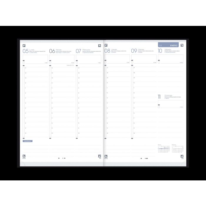 Agenda 2026 Minimal A5 15X21Cm Semana Vista Color Negro Oxford 400201725 1