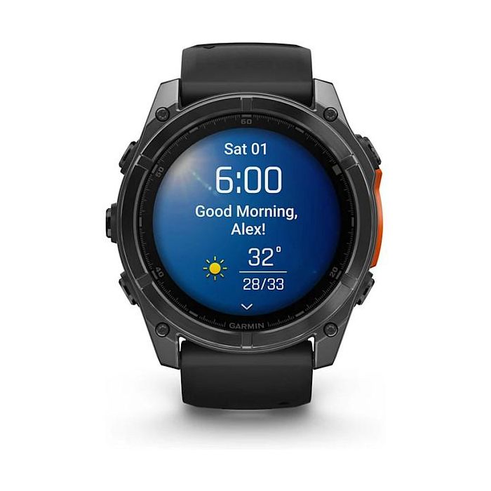 Garmin Fenix 8 3,56 cm (1.4") AMOLED 454 x 454 Pixeles Pantalla táctil Gris Wifi GPS (satélite) Silicona Negro 1