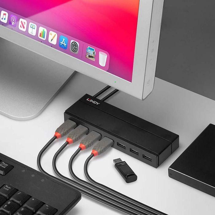Hub USB LINDY 43228 Negro 4 Hub USB LINDY 43228 Negro 4