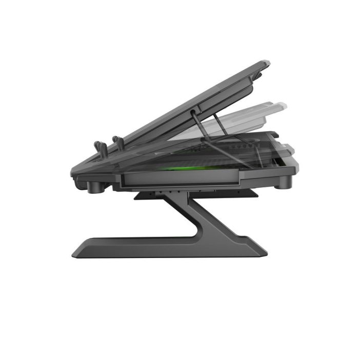 GENESIS Oxid 850 Almohadilla Refrigeradora para Portátil 17.3" con 5 Ventiladores, Iluminación RGB, Ajuste de Altura y 2 Puertos USB Negro 2