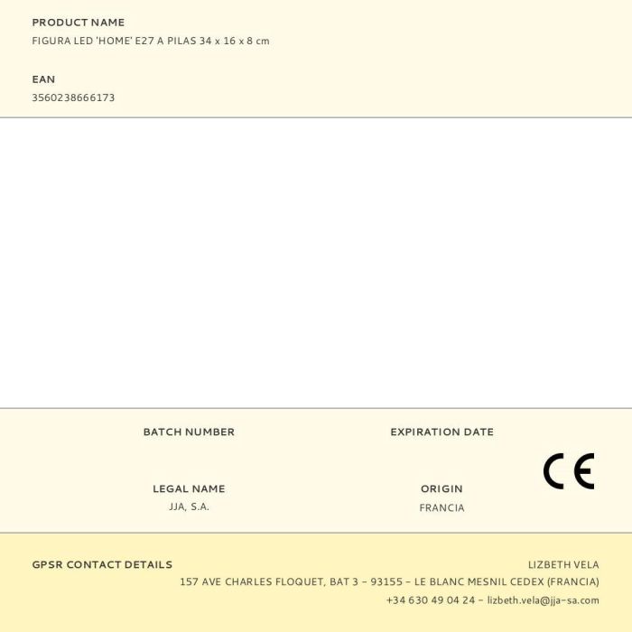 Atmosphera Figura led 'home' e27 a pilas 34x16x8 cm 1 Atmosphera Figura led 'home' e27 a pilas 34x16x8 cm 1