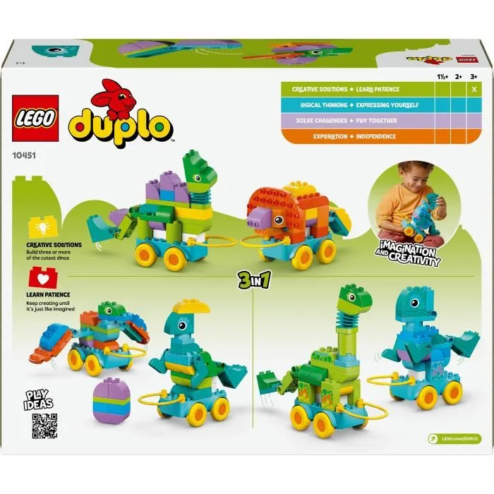 Lego DUPLO 10451 Dinosaurios sobre ruedas 3 en 1 Juego de aprendizaje temprano para niños de 3 años 3 Lego DUPLO 10451 Dinosaurios sobre ruedas 3 en 1 Juego de aprendizaje temprano para niños de 3 años 3
