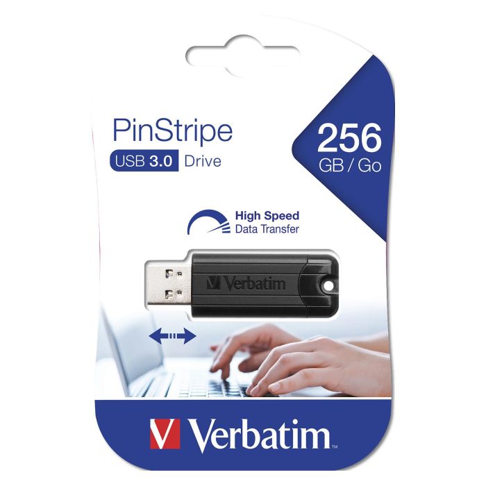 Verbatim Pinstripe 256GB USB 3.2 Negro Pendrive