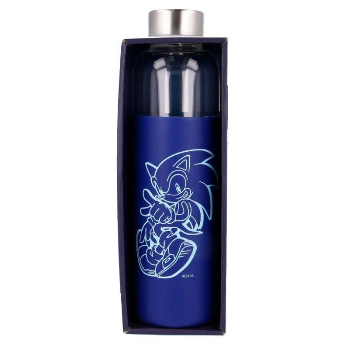 Botella cristal Sonic The Hedgehog funda silicona 585ml 2