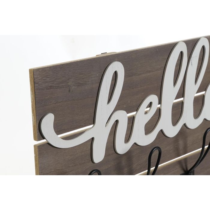 DKD Home Decor Perchero de Pared Urban Madera Metal Blanco Marrón 65x29x10 cm - Set 4 Unidades 1 DKD Home Decor Perchero de Pared Urban Madera Metal Blanco Marrón 65x29x10 cm - Set 4 Unidades 1