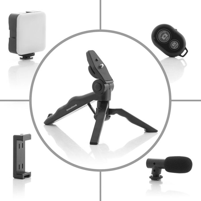 Kit Vlogging con Luz, Micrófono y Mando Plodni InnovaGoods 6 Piezas 3 Kit Vlogging con Luz, Micrófono y Mando Plodni InnovaGoods 6 Piezas 3