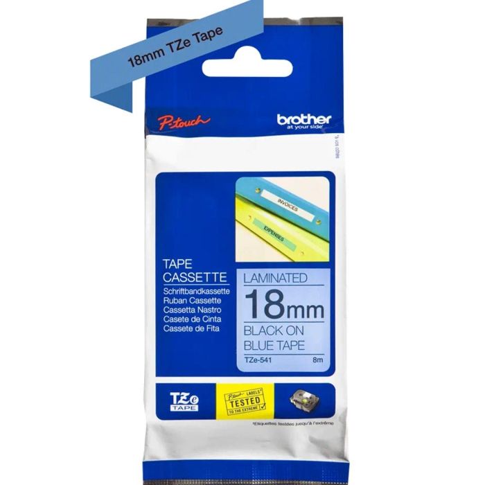 BROTHER Cinta laminada azul/negro 18mm, 8m
