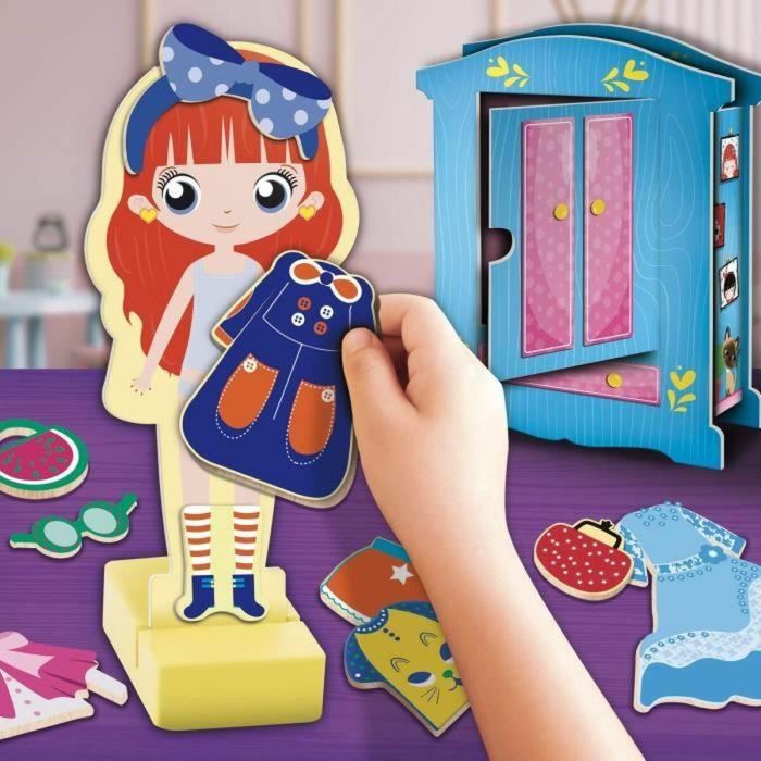 Lisciani Giochi Muñeca de Madera LIS8008324098361 para Crear Fantásticos Conjuntos Método Montessori 1