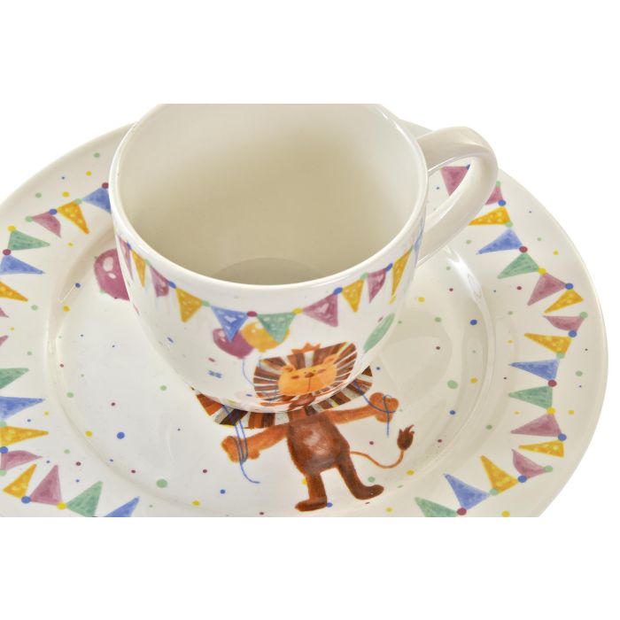 Vajilla Kids DKD Home Decor Multicolor Blanco 19 x 2 x 19 cm Set de 3 (4 Unidades) 2 Vajilla Kids DKD Home Decor Multicolor Blanco 19 x 2 x 19 cm Set de 3 (4 Unidades) 2