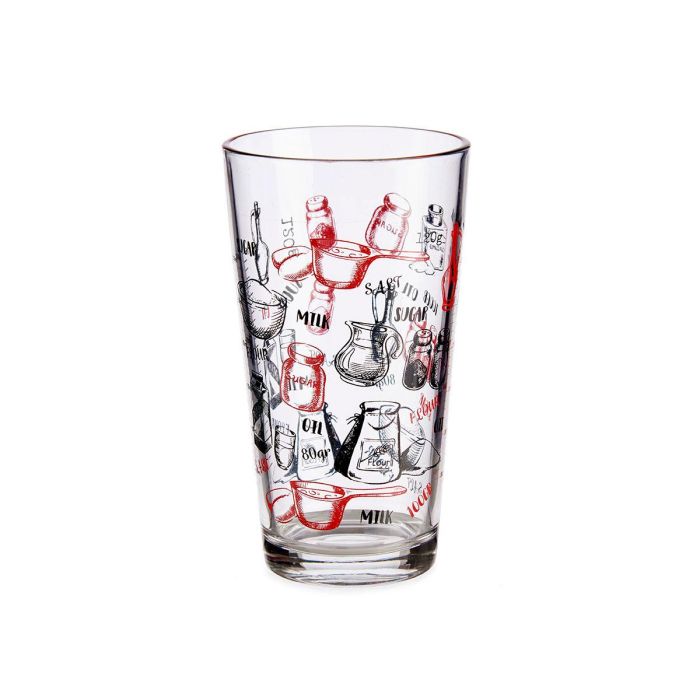 Vivalto Vaso Medidor para Recetas 450 ml, Estampado Cubiertos, 14.8 cm (Alto) x 8.7 cm (Ancho) x 8.7 cm (Profundo) (Set de 36) 1