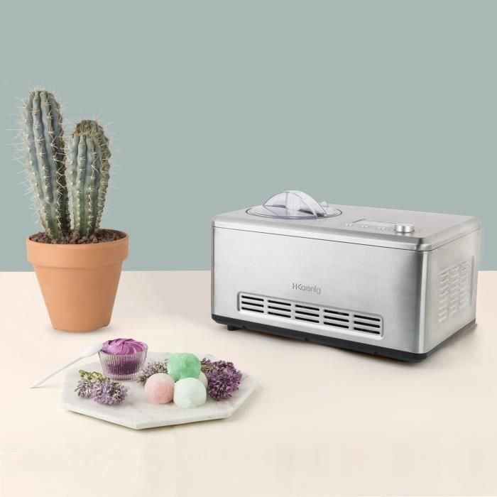 Hkoenig HF320 Heladera Máquina de Helados y Sorbetes Caseros 2 Litros con Compresor Integrado 180W Preparación en 40 Minutos 3