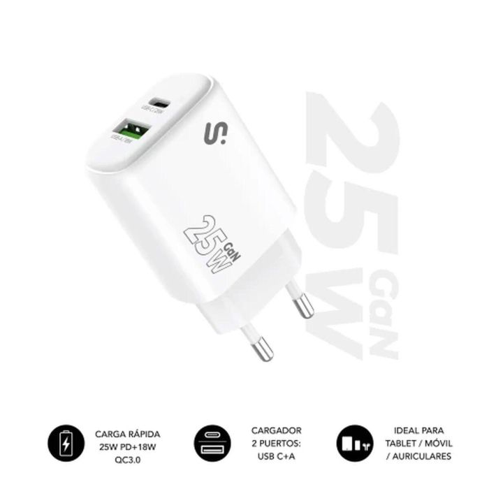 Cargador de Pared Subblim SUBCHG-6G2510 Blanco 25 W 11 Cargador de Pared Subblim SUBCHG-6G2510 Blanco 25 W 11