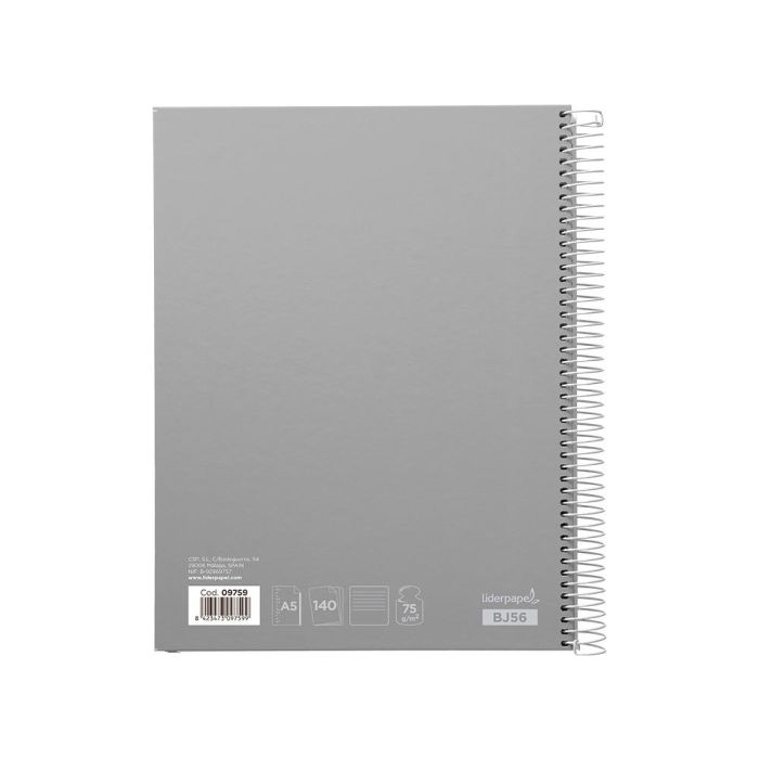 Cuaderno Espiral Liderpapel A5 Micro Jolly Tapa Forrada 140H 75 gr Horizontal 5 Bandas6 Taladros Colores Surtidos 10